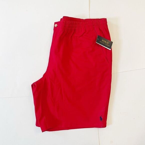 NWT Polo Ralph Lauren Shorts Red XL TALL Elastic Waist 9” inseam $98 - Picture 3 of 9